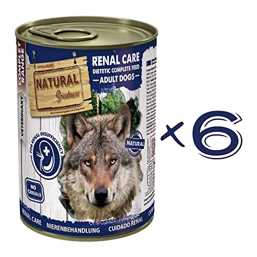 Comida Húmeda Perros Prescripción Veterinaria Cuidado Renal Natural Greatness | 100% Natural SIN Cereales Pack 6 latas 400 grs | ANIMALUJOS