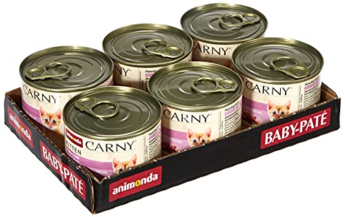 Comida para gatos animonda Carny Kitten, comida húmeda para gatos hasta 1 año, Baby Paté, 6 x 200 g