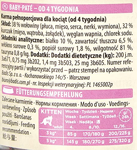 Comida para gatos animonda Carny Kitten, comida húmeda para gatos hasta 1 año, Baby Paté, 6 x 200 g