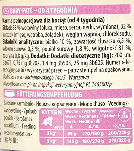 Comida para gatos animonda Carny Kitten, comida húmeda para gatos hasta 1 año, Baby Paté, 6 x 200 g