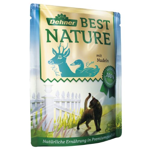 Comida para Gatos Dehner Best Nature Adulto, Wild y Pato con Pasta, en Bolsa, 16 x 85 g (1,36 kg)