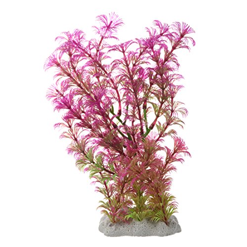 Comyglog Planta artificial de 15-20 cm para decoración de acuario, color morado y verde