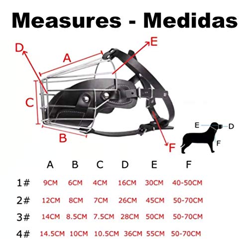 ConformHome Bozal para Perro Bozales Anti-Morder Transpirable Bozal de Metal para Perros Anti Morder y Ladrar (4# XXL)