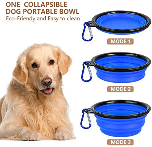 Contenedor de comida para Perros Pequeños, Dispensador de plástico hermético con taza de medición Graduada, Boquilla vertedor y cuenco portátil plegable para Perros, Para gatos, Aves y semillas