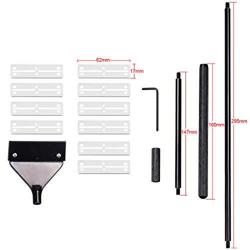 Coolty 66cm Raspadores de Algas, Acuario de Vidrio Cuchilla Rascadora,Limpiar de rascador de Algas con 10pcs Reemplazo de Acero Inoxidable Hojas