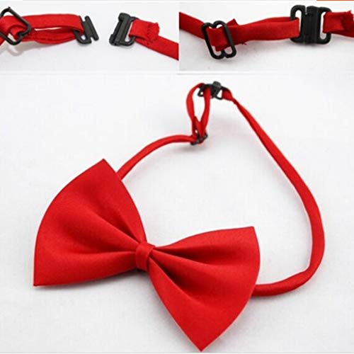 Corbata ajustable para mascotas, para perro, gato, lazo, collar de animales, corbata, suministros para disfraz de mascota, color rojo, 1 unidad práctica y útil