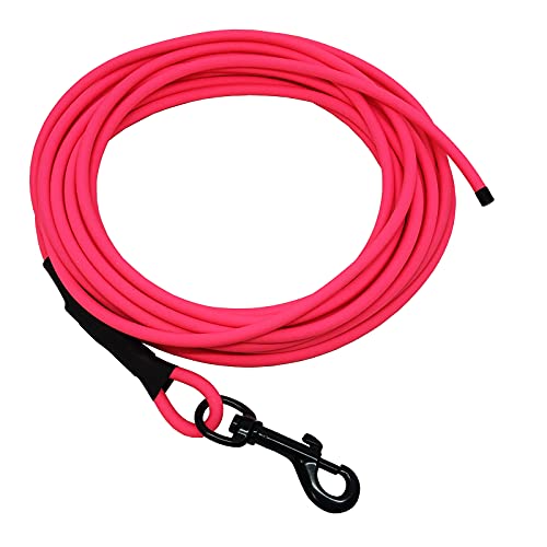 Correa de adiestramiento para perros, resistente, resistente a la intemperie, redonda, de Biothane® – revestimiento de 6 mm – [1 m] – rosa neón – PK521 – Black Edition