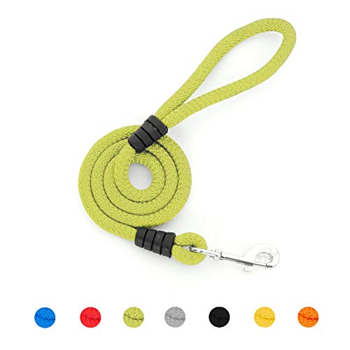 Correa para Perro - Cordón para Perros Grandes, Medianos y Pequeños - Cuerda de Nylon 12 mm de Grosor y 1,2 m de Longitud (Verde Lima)