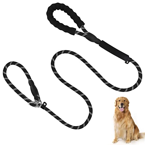 Correa para Perros,Reflectantes Correa de Cuerda con Dos Mango Acolchado Suave Doblepara,Nylon Hilos Anti-Ahogo,Correa de Adiestramiento Ajustable,para Cachorros,Perros Pequeños,Medianos y Grandes