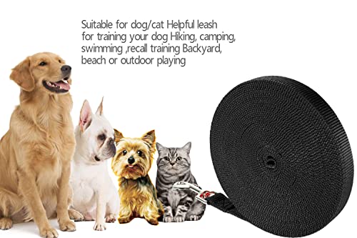 Correa Perros Larga, 10M Correa para Perros Adiestramiento, Cuerda para Perros, Correa Resistente Fuerte para Mascota Camping Paseo Entrenamiento Negro