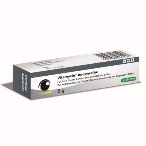 cp-pharma Crema de ojos Vitamycina 5 g para el cuidado de los ojos para perros, gatos y caballos