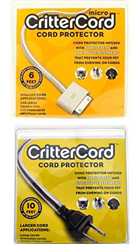 CritterCord doble arranque protector de cable del paquete de cable de cítricos para conejos gatos perros mascotas