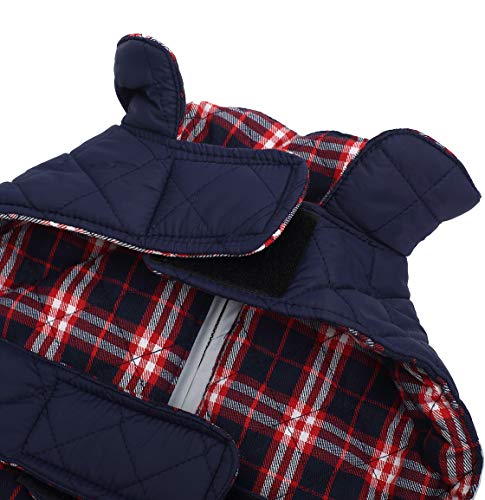 Ctomche Abrigos para perro, abrigo para perro, chaqueta impermeable y resistente al viento, abrigo de invierno con arnés, cortavientos, chaleco cálido para perros medianos y grandes, azul marino, XS