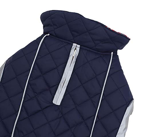 Ctomche Abrigos para perro, abrigo para perro, chaqueta impermeable y resistente al viento, abrigo de invierno con arnés, cortavientos, chaleco cálido para perros medianos y grandes, azul marino, XS