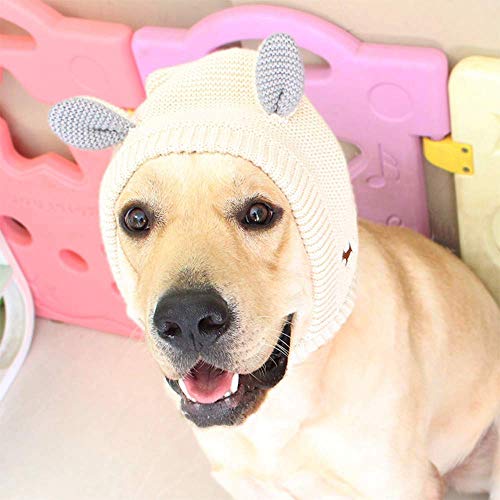 Cuasting Gorro cálido de invierno para perros grandes, orejas de conejo, cuello y orejas, protector cálido para mascotas