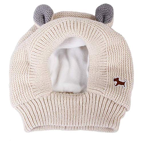 Cuasting Gorro cálido de invierno para perros grandes, orejas de conejo, cuello y orejas, protector cálido para mascotas