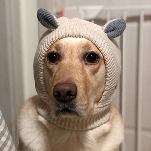 Cuasting Gorro cálido de invierno para perros grandes, orejas de conejo, cuello y orejas, protector cálido para mascotas