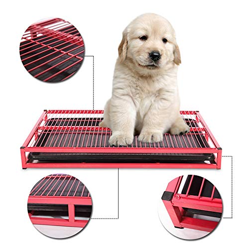 Cubierta inodoro para animales domésticos sanitaria Litera de parches de metal for interiores for cachorros, no se necesitan paños de limpieza absorbentes Aseo for perros inodoro portátil para perros