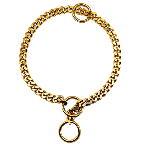 Cuello De Estrangulador De Perros De 3 Mm De Diámetro, Gargantilla De Cadena Fuerte Plata De Oro Cromo Cromo COMENCIAMIENTO DE Metal 45 Cm De Longitud,Oro,65cm