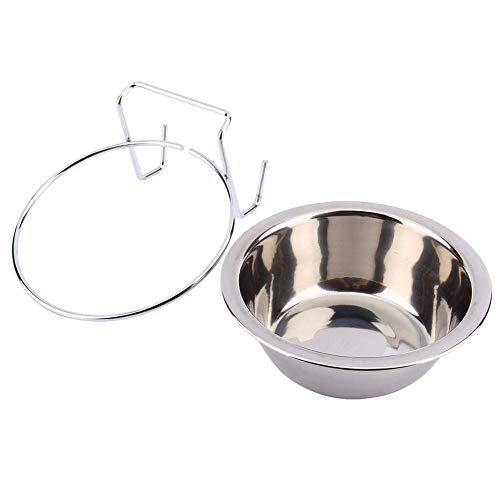 Cuenco para perros colgante, cuencos para mascotas colgantes de acero inoxidable Jaula para gatos desmontable Jaula para colgar Comedero de metal Alimentador de agua para comida para mascotas pequeñas