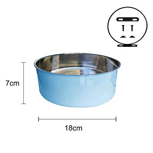 Cuencos colgantes para perros, de acero inoxidable mediano para colgar en cajas y jaulas, cuencos de comida para perros y cuencos de agua (1,7 l/63 onzas)