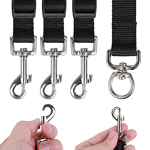 Cuerda de Tracción para Perros, 3 en 1 Perro Correas, Correa de Acoplamiento de Perro, Correa de Mascota de Nailon Ajustable Desmontable para Perros Medianos y Pequeños (Negro)