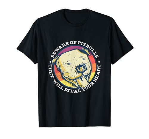 Cuidado Pitbulls Perros Cachorro Amantes Mascotas Camiseta