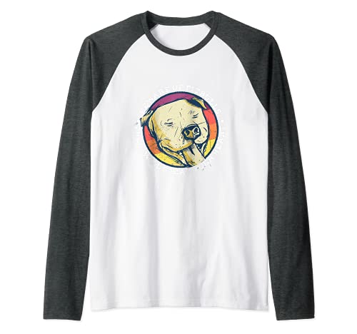 Cuidado Pitbulls Perros Cachorro Amantes Mascotas Camiseta Manga Raglan