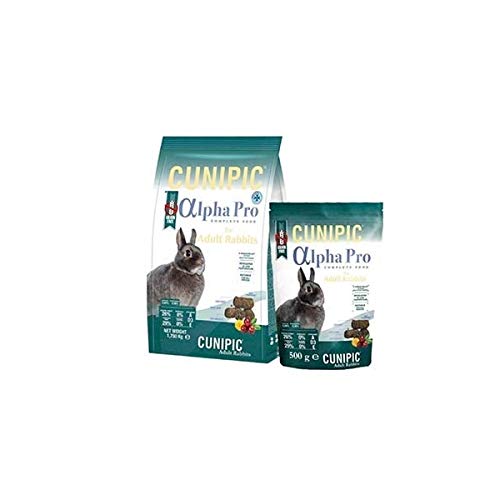 Cunipic 1,750 kg. (4 uds Alpha Pro Comida Conejo Adulto 1,75KG, Negro, 1.75 kg (Paquete de 1), 1750