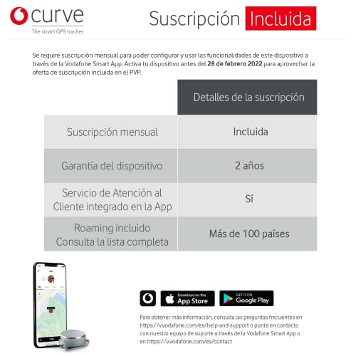 Curve Pet, Localizador GPS Inteligente, Dispositivo Ligero con Clip para Mascotas, Perros y Gatos - Suscripción Incluida 2 Años