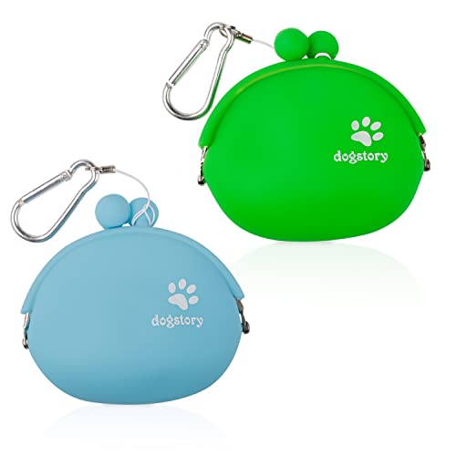 CYWVYNYT 2 bolsas de comida para perros, bolsas para golosinas de perros, bolsas para golosinas de gato portátiles, pequeñas bolsas de entrenamiento con clip de silicona para golosinas caseras