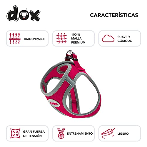 DDOXX Arnés Perro Reflectante Forrado | Muchos Colores | Arnés Perro Pequeño y Arnés Perro Mediano | Arnés para Cachorros | Arnés Gatos | Rosa, XL