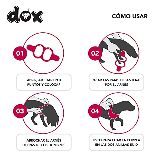 DDOXX Arnés Perro Reflectante Forrado | Muchos Colores | Arnés Perro Pequeño y Arnés Perro Mediano | Arnés para Cachorros | Arnés Gatos | Rosa, XL