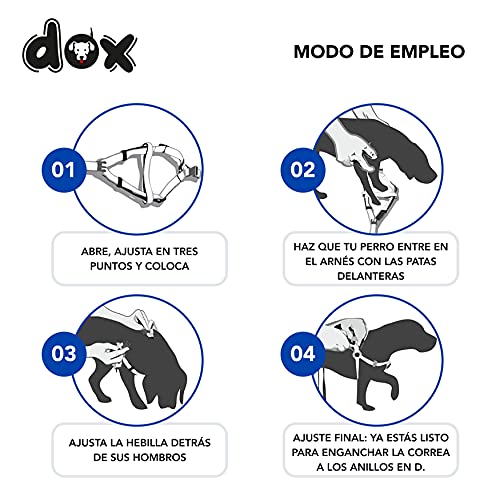 DDOXX Arnés Perro Step-In Nylon, Ajustable | Muchos Colores & Tamaños | para Perros Pequeño, Mediano y Grande | Accesorios Gato Cachorro | Azul, XXS