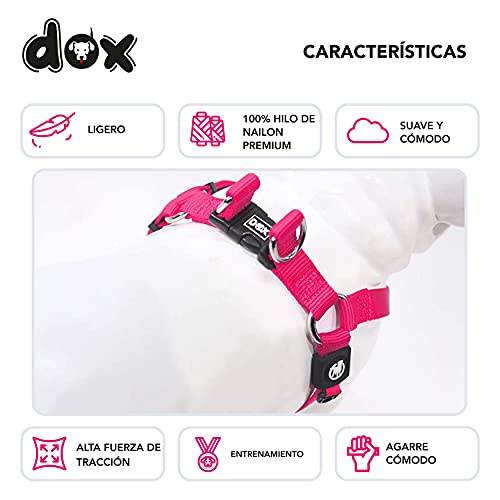 DDOXX Arnés Perro Step-In Nylon, Ajustable | Muchos Colores & Tamaños | para Perros Pequeño, Mediano y Grande | Accesorios Gato Cachorro | Rosado Pink, M