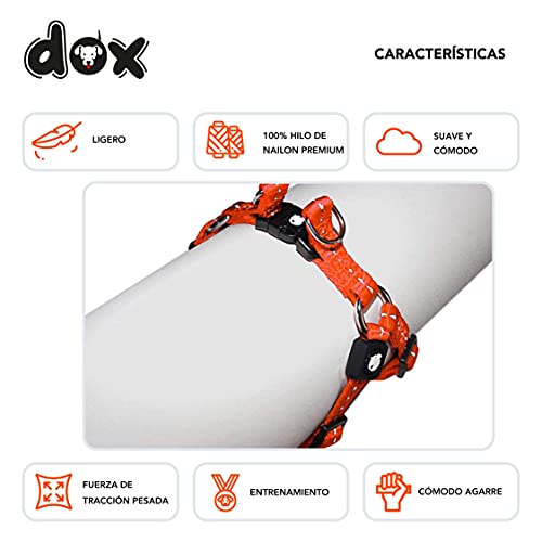 DDOXX Arnés Perro Step-In Nylon, Reflectante, Ajustable | Muchos Colores & Tamaños | para Perros Pequeño, Mediano y Grande | Accesorios Gato Cachorro | Naranja, XXS