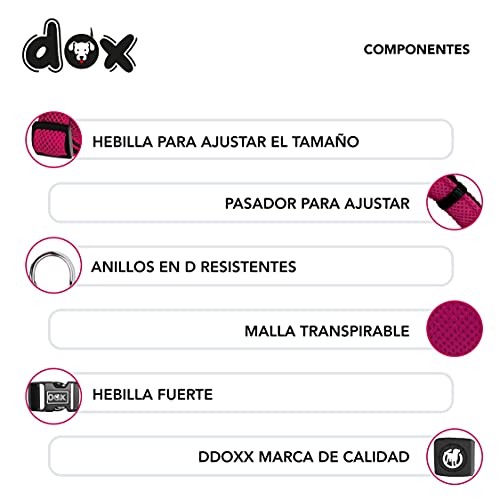 DDOXX Collar Perro Air Mesh, Ajustable, Acolchado | Muchos Colores & Tamaños | para Perros Pequeño, Mediano y Grande | Collares Accesorios Gato Cachorro | Rosado Pink, M