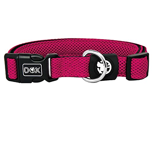 DDOXX Collar Perro Air Mesh, Ajustable, Acolchado | Muchos Colores & Tamaños | para Perros Pequeño, Mediano y Grande | Collares Accesorios Gato Cachorro | Rosado Pink, M