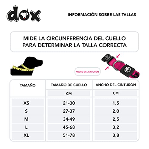 DDOXX Collar Perro Nylon, Ajustable | Muchos Colores & Tamaños | para Perros Pequeño, Mediano y Grande | Collares Accesorios Gato Cachorro | Rosado Pink, L