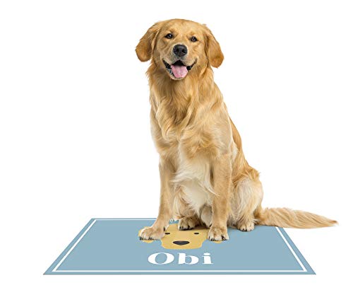 Deco&Fun - Alfombra vinílica para Mascotas A 70x50 Golden - Tapete para Mascotas Personalizado -Alfombra Personalizada Mascota - Tapete para comedero - Tapete para Perros