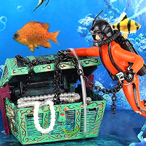 Decoración de acuario, Nuevo diseño único Treasure Hunter Diver Figura Figura de Acción Fish Tank Ornament Paisaje Acuario Acuario Accesorios 1 unids Decoraciones, Hogar y jardín Decoraciones baratas,