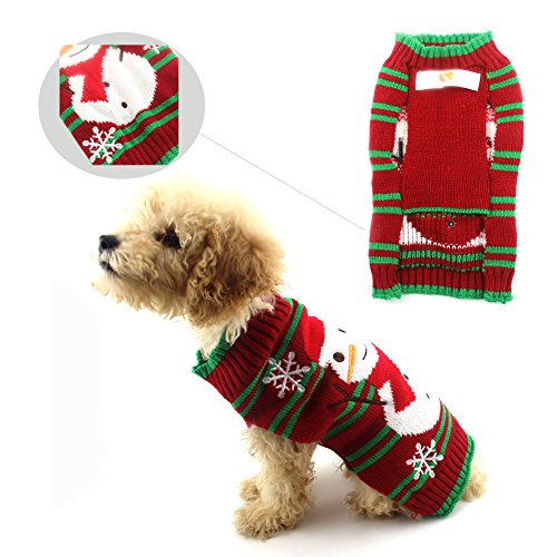 Delifur - Jersey para perro, diseño con muñeco de nieve, Navidad, Año Nuevo (ropa para perros)