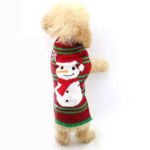 Delifur - Jersey para perro, diseño con muñeco de nieve, Navidad, Año Nuevo (ropa para perros)