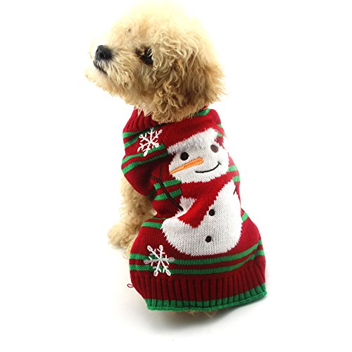 Delifur - Jersey para perro, diseño con muñeco de nieve, Navidad, Año Nuevo (ropa para perros)