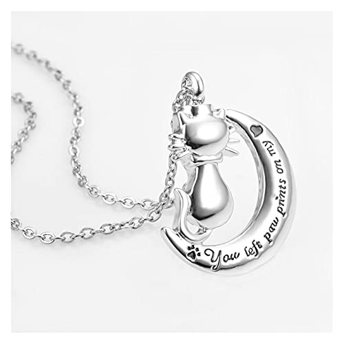 Df819 Joyería conmemorativa de mascotas for cenizas colgante perro gato que dejó las huellas de la pata en mi corazón del collar de la urna del corazón Joyería de recuerdo Collares de cremación