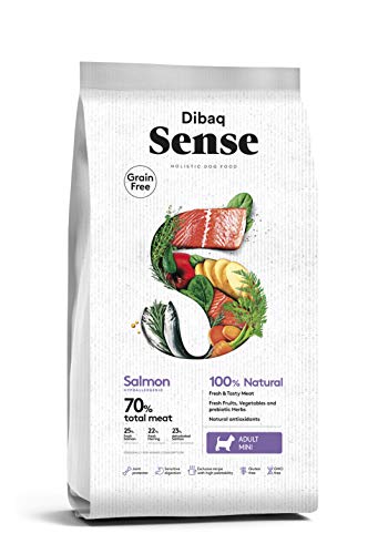 Dibaq Sense Grain Free Salmon Mini. Alimento Hipoalergénico 100% Natural perros. 2 Kg