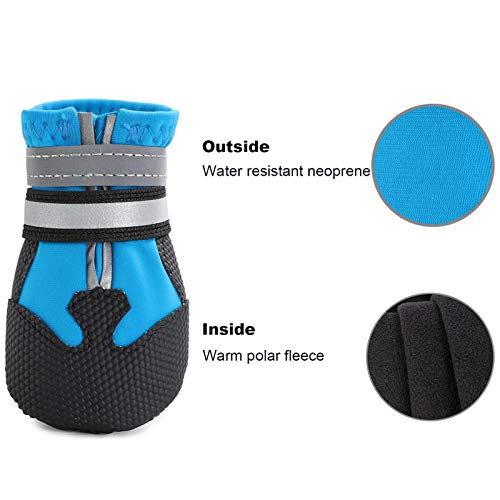 Dimicoo Botas de invierno para perro con suela de goma antideslizante de neopreno para nieve y clima fresco