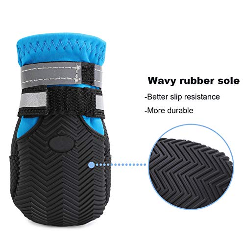 Dimicoo Botas de invierno para perro con suela de goma antideslizante de neopreno para nieve y clima fresco