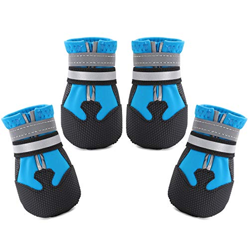 Dimicoo Botas de invierno para perro con suela de goma antideslizante de neopreno para nieve y clima fresco