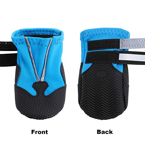 Dimicoo Botas de invierno para perro con suela de goma antideslizante de neopreno para nieve y clima fresco